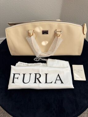 Furla Giovanna Furlanetto LTD Edition Ivory Leather Satchel